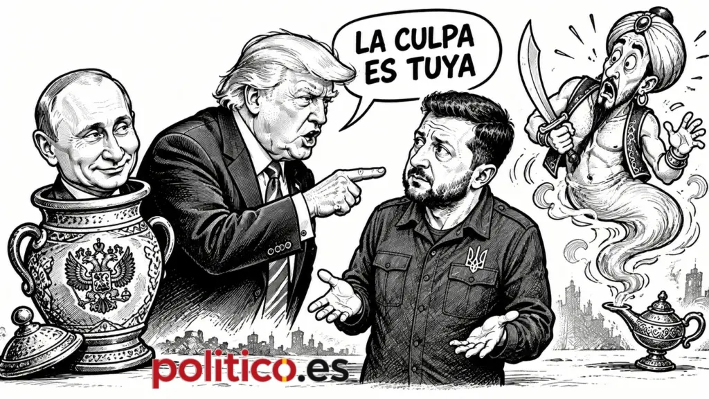 Caricatura Trump Zelenski - la culpa es tuya