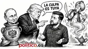 Caricatura Trump Zelenski - la culpa es tuya